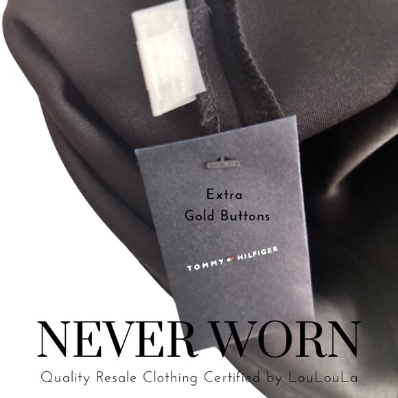 Tommy Hilfiger | Little Black Dress with Gold Button Detail | Never Worn |Size 6 - Picture 5 of 6